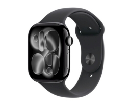 Apple Watch S11 GPS 46mm Jet Black Aluminium Case with Black Sport Band - M/L