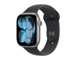 Apple Watch S11 GPS 46mm Space Grey Aluminium Case with Black Sport Band - M/L