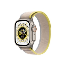 Apple Watch Ultra Cellular, 49mm Titanium Case with Yellow/Beige Trail Loop